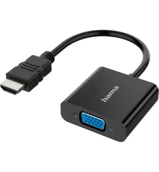 Адаптер Hama HDMI на разъем VGA и аудио разъём 3,5 мм (Jack), Full HD 2K, черный 200343