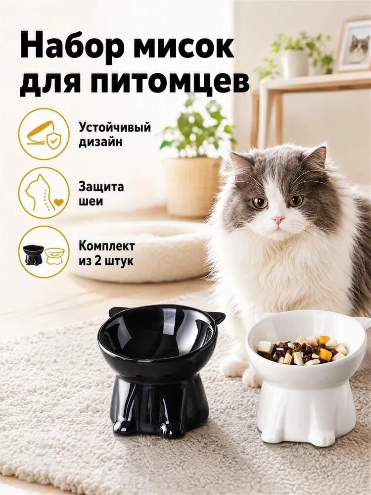 2 шт Пластиковые миски для кошек и собак, В нём можно хранить воду и продукты питания.