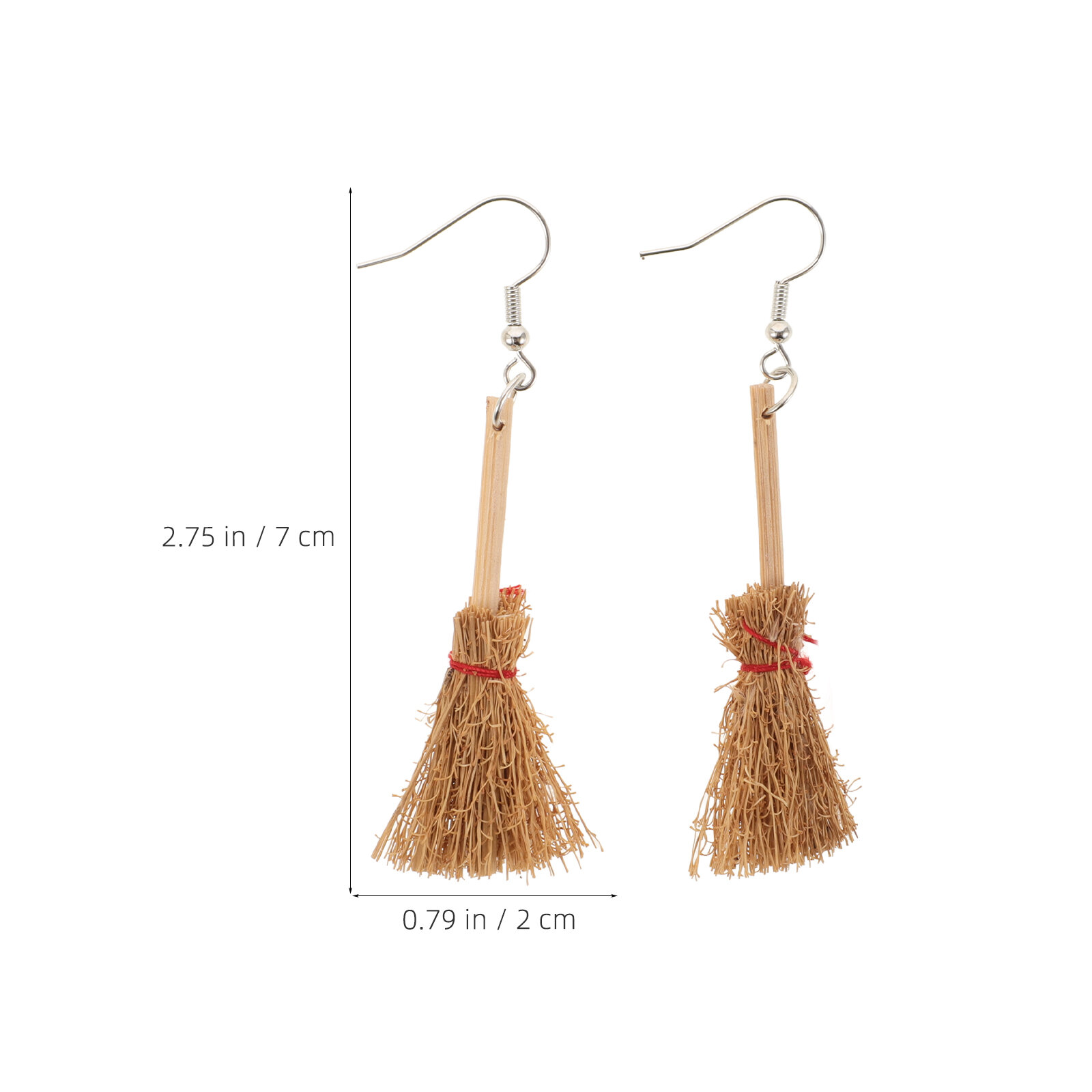 Стильные Серьги В Forme Щетки Для Хэллоуина С Крючком Для Ушей Natural Hand Woven Size 1 Цвет Coffee