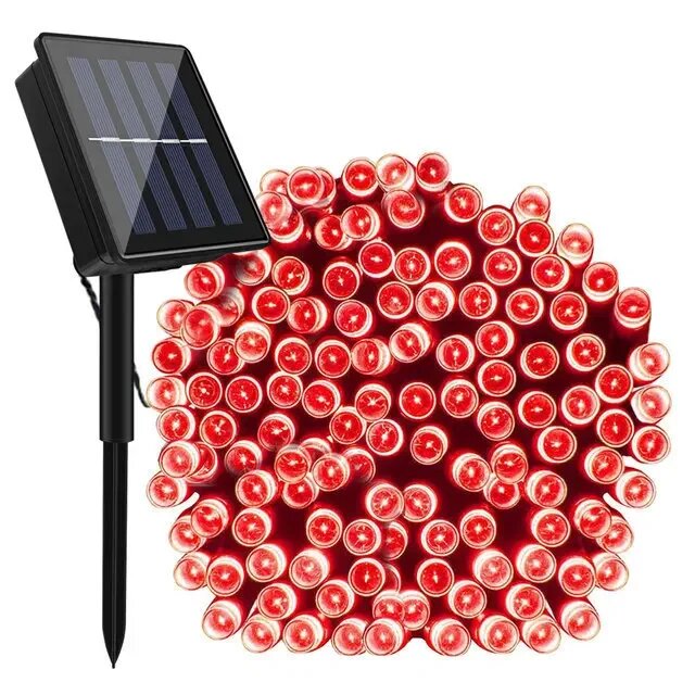 Солнечная гирлянда LED красная, 20 м, 7M 50 LEDs
