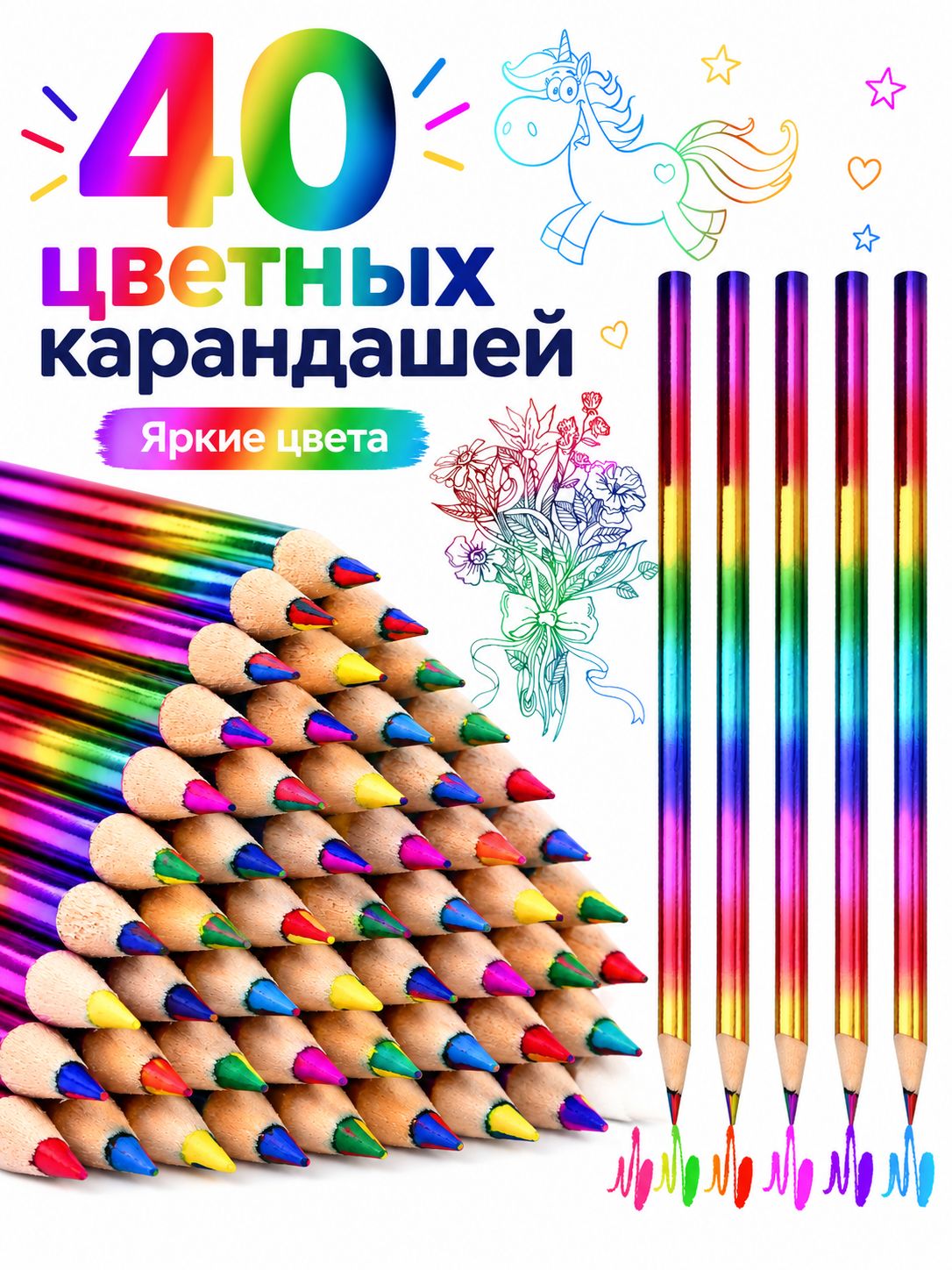 Твердость HB (Твердо-мягкий) Толщина 1 мм 40 шт Карандаш