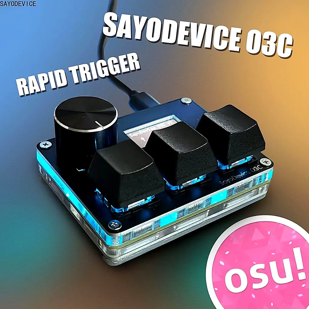 Sayodevice Клавиатура проводная, (Gateron White), русская раскладка, черный