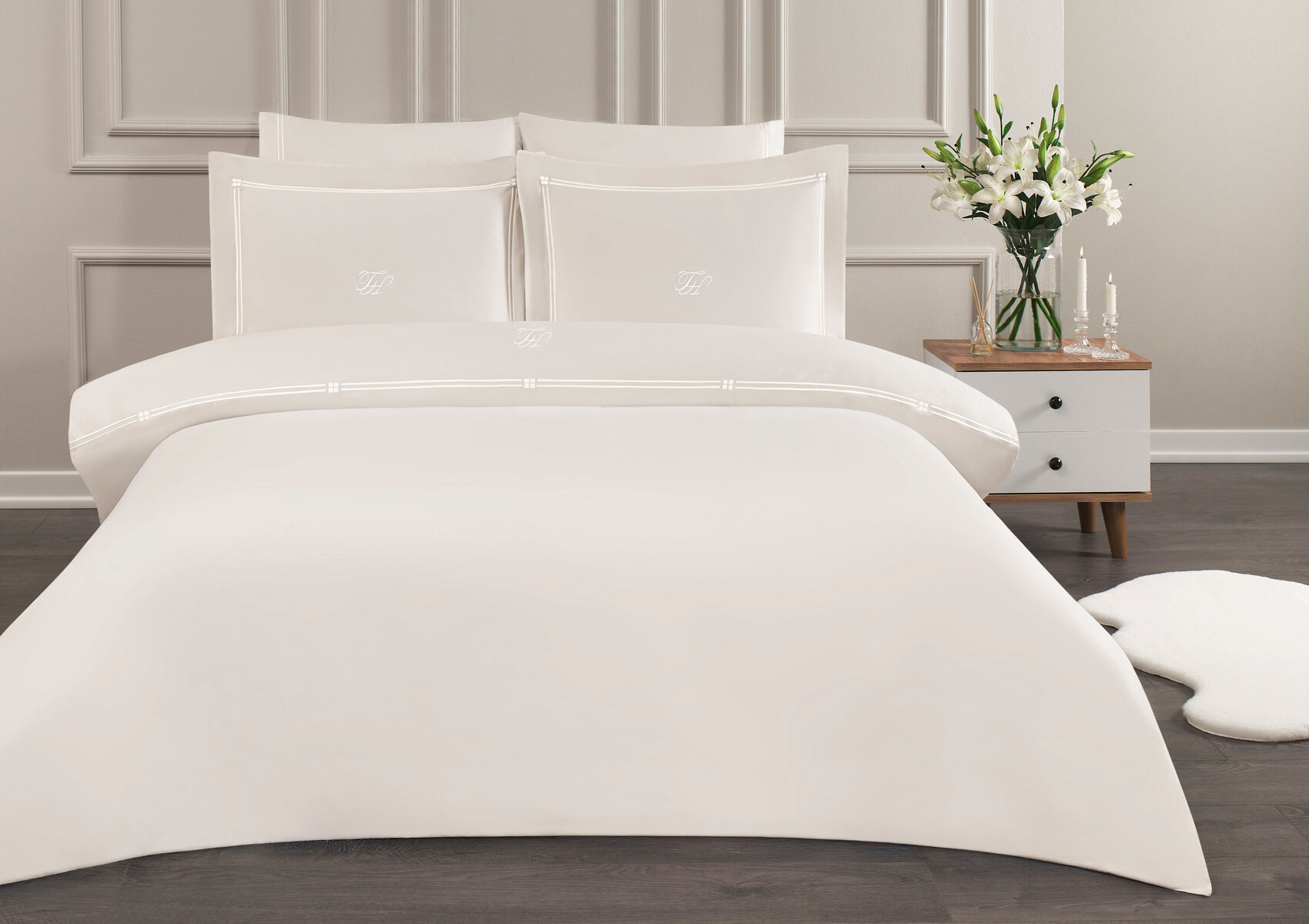 Комплект постельного белья Tivolyo Home LINEA кремовый