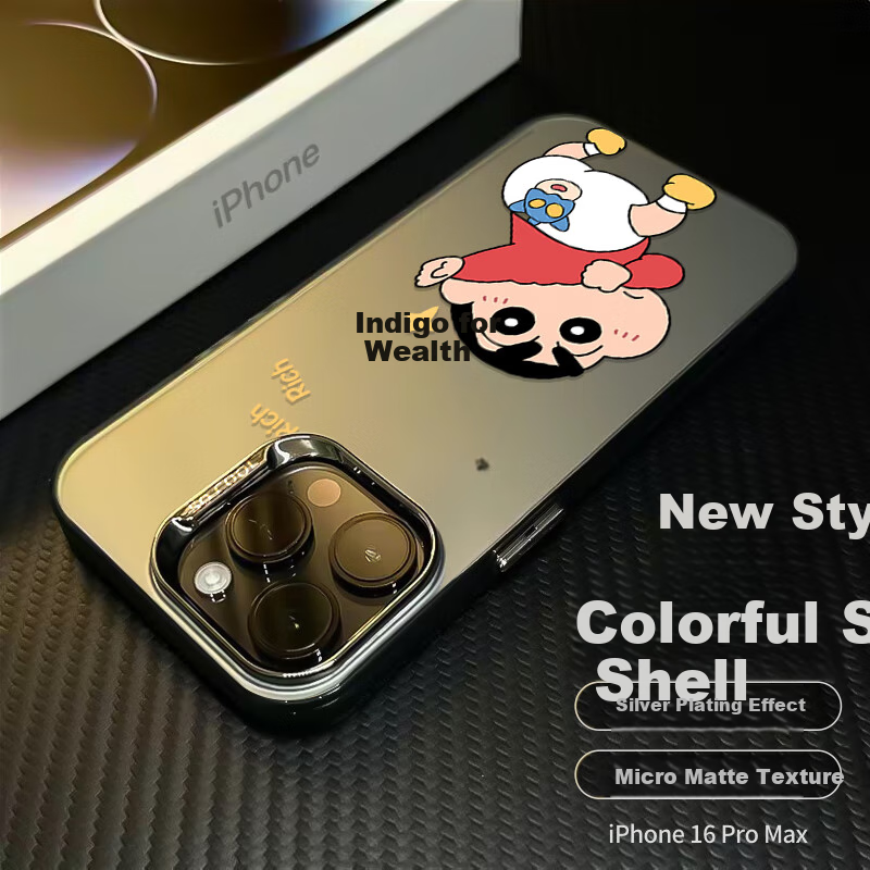 Wenose чехол для iPhone 16 Pro Max из ТПУ с полным покрытием и карикатурным дизайном серебристый Версия：iPhone 16 Pro