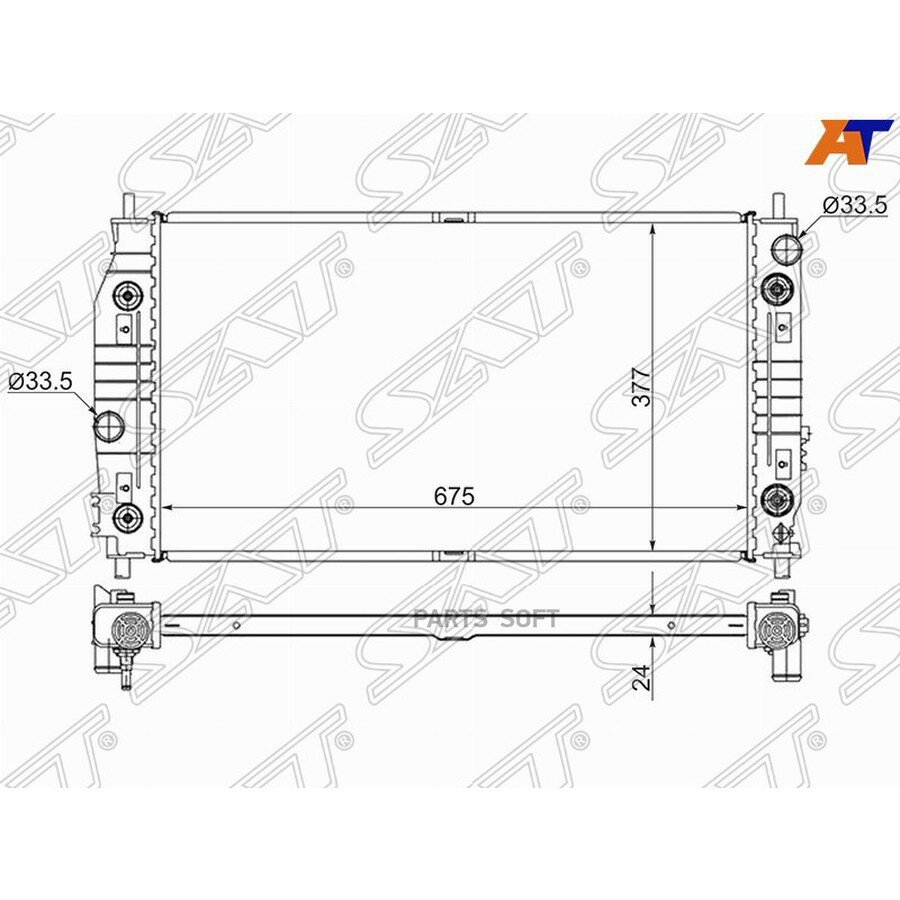 Радиатор Chrysler 300M 98-04 / Concorde 98-01 от официального дистрибьютора, SAT, артикул CR0004