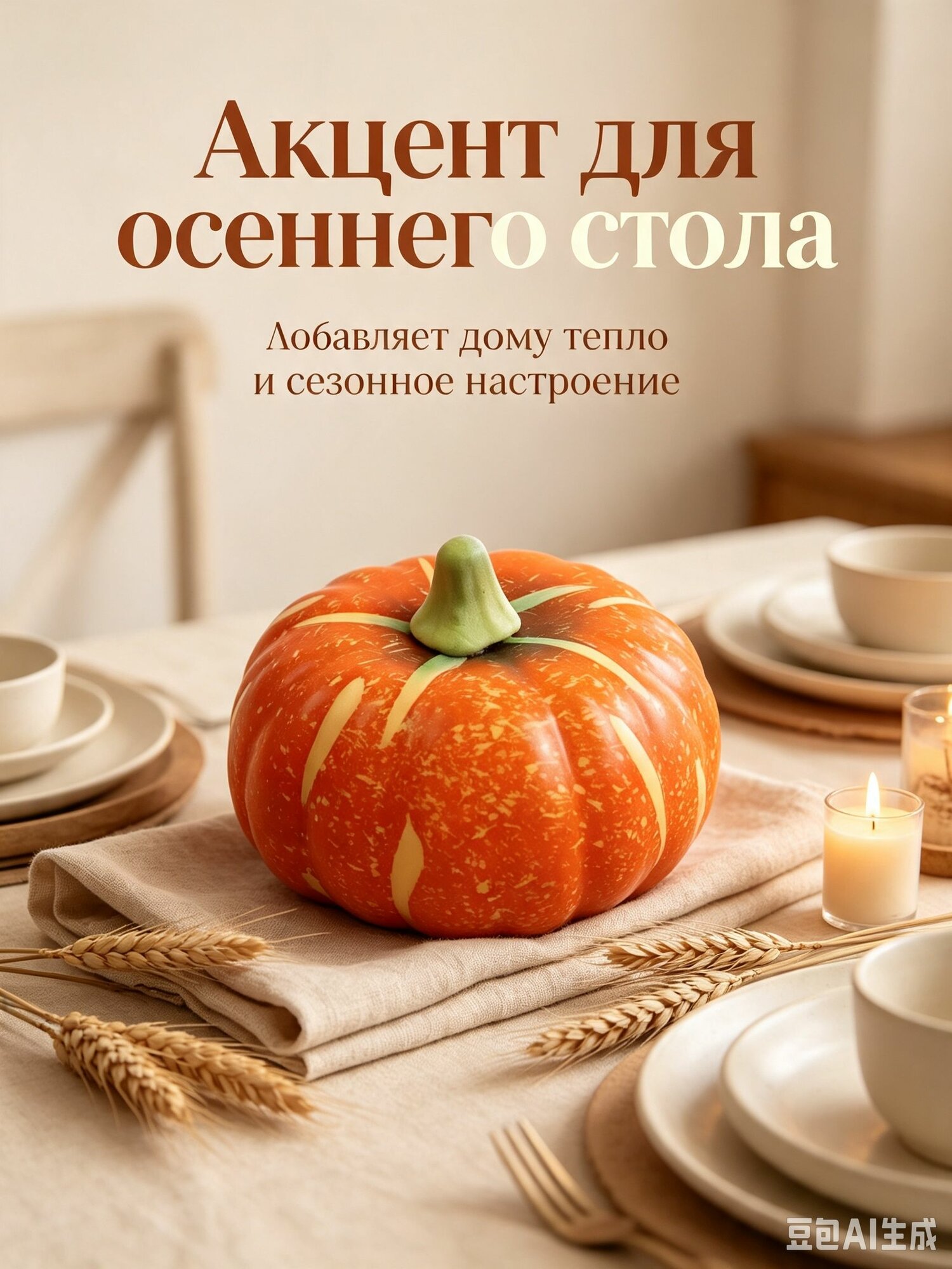 Искусственная тыква декоративная, осенний уютный декор для интерьера дома