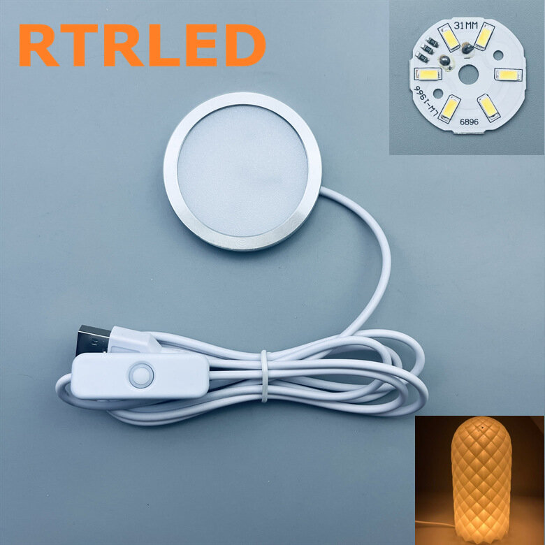 Led модуль usb 5v с теплым светом и алюминиевым корпусом для творческих проектов и подсветки моделей