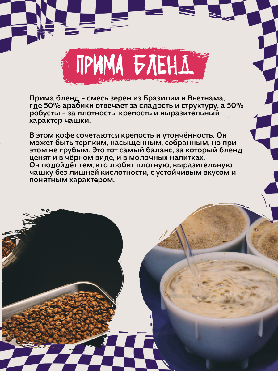 Кофе в зернах Мануфактура кофе "Прима бленд", обжарка эспрессо, 1кг — фото 1