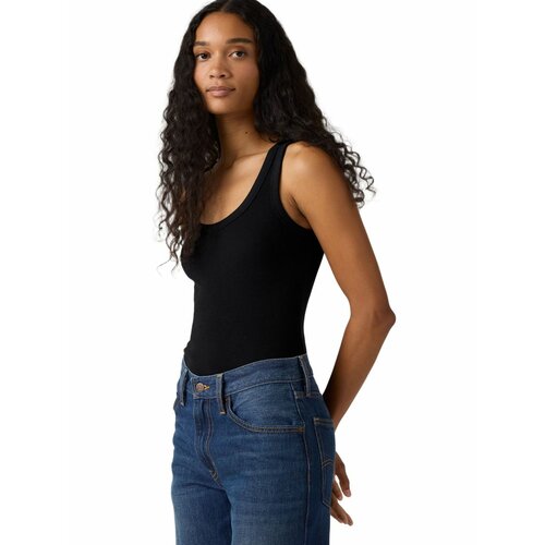 фото Майка levi's women hayes ribbed tank top, размер l, черный