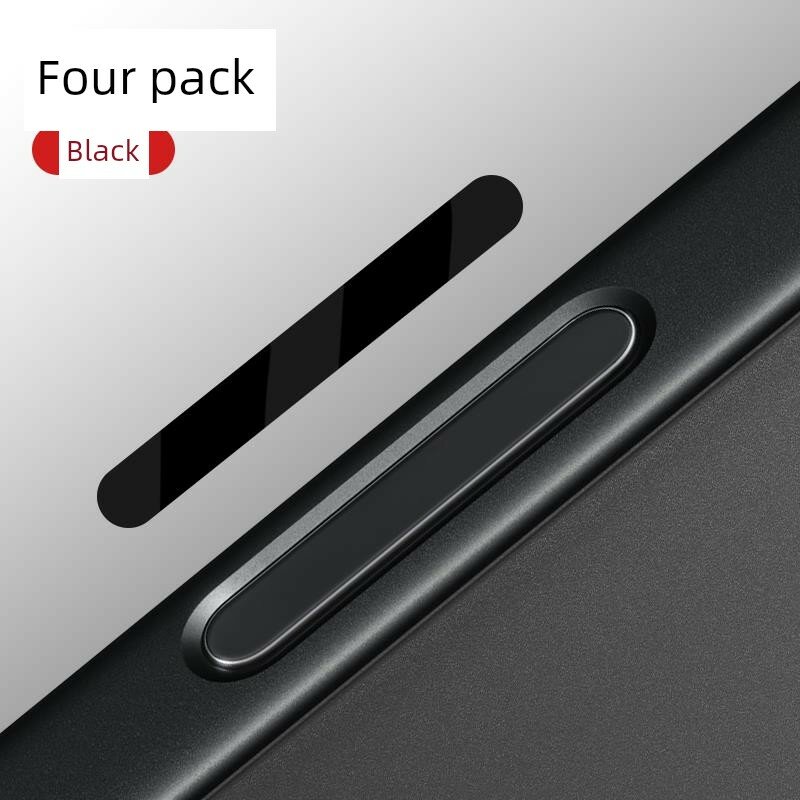 Набор наклеек для кнопок iPhone 17 - Графитовый черный, 4 шт, Устойчивый к царапинам, Антипотливость, Не выступает,