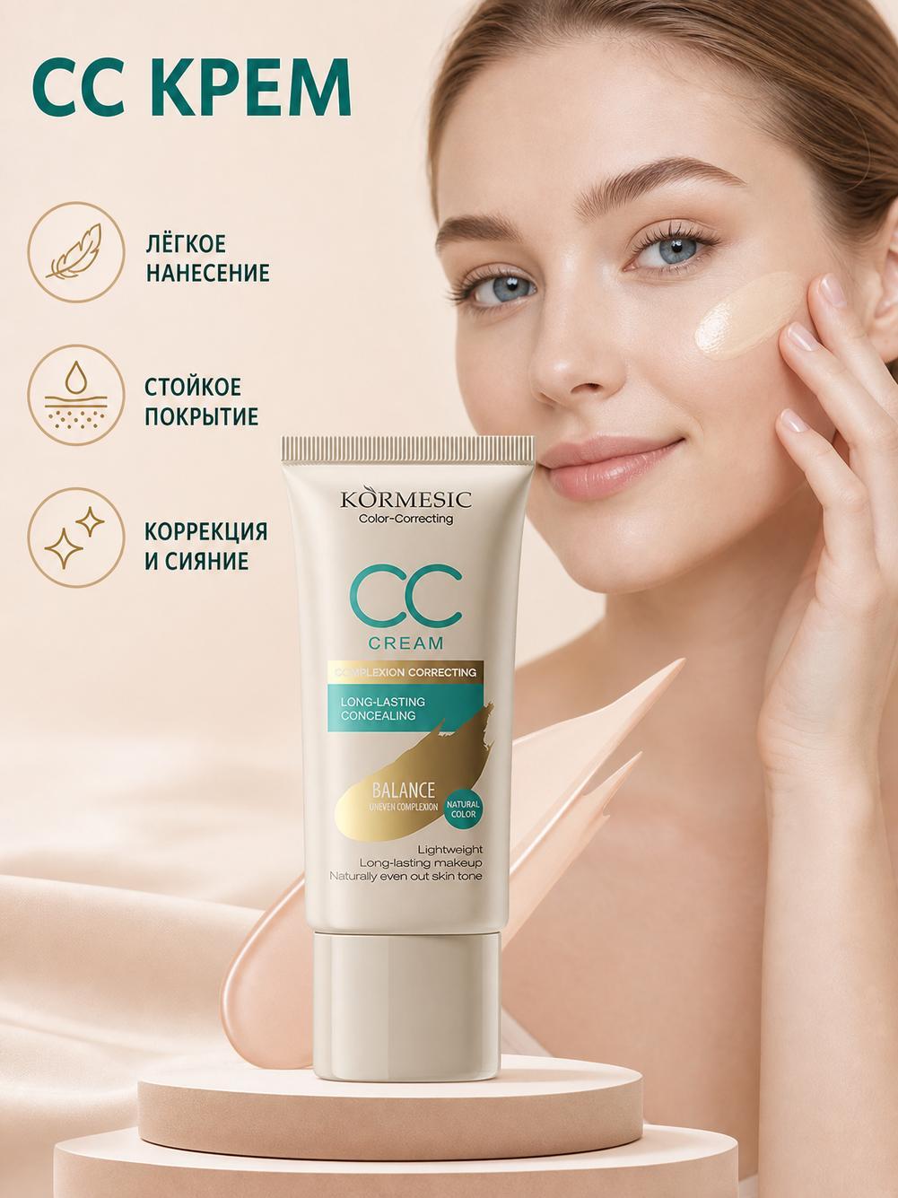 Стойкий, маскирующий и осветляющий BB-крем