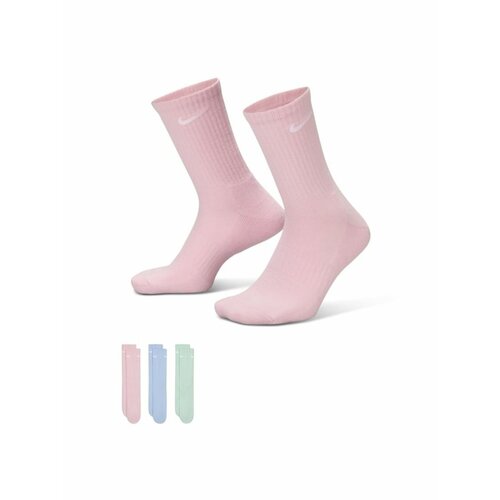 фото Носки nike every day cushion crew 3 pair socks, комплект, 3 пары, размер s, зеленый, синий, розовый
