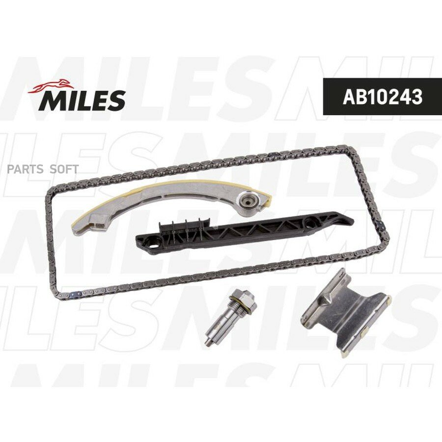 MILES AB10243 Комплект цепи ГРМ OPEL VECTRA 2.2i 16V Z22YH 03- без звездочек AB10243 MILES AB10243