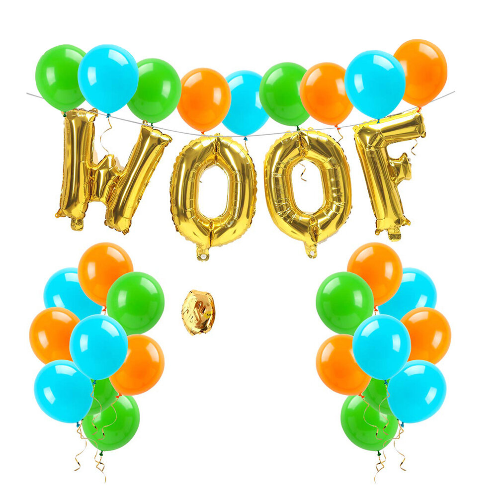 35 Штук Набор Баллонов WOOF С Образом Пса Для Украшения На День Рождения В Тематике Питомника Размер M