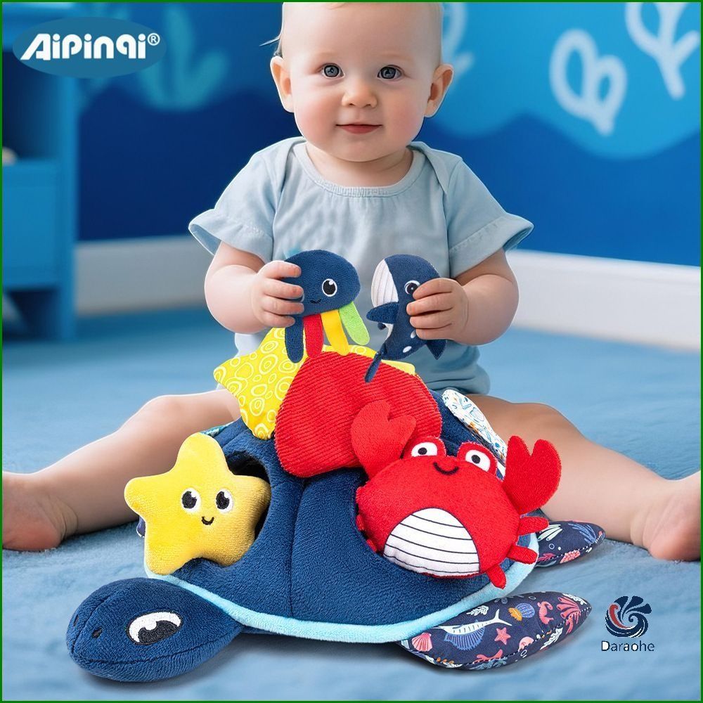 Развивающая игрушка "Морские прятки" Aipinqi для новорожденных, тактильная погремушка для детей 0-3 лет, тренировка хватательного рефлекса