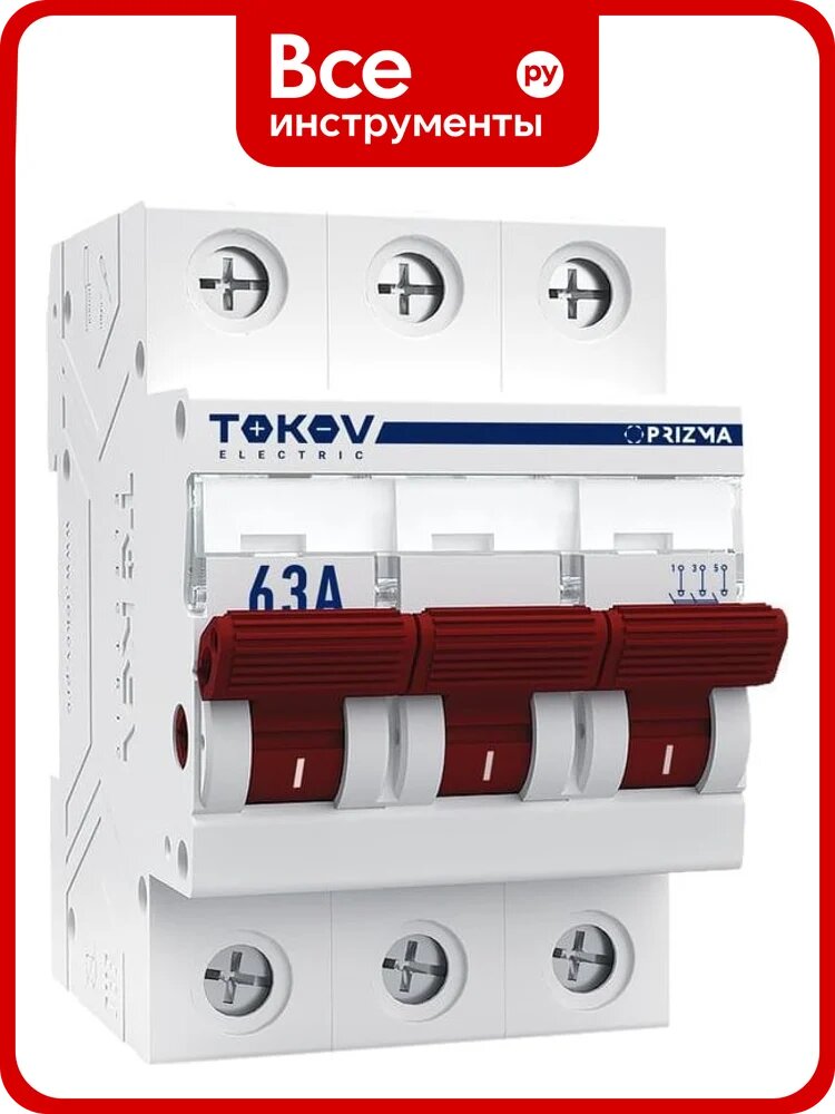 Выключатель нагрузки модульный TOKOV ELECTRIC 3П 63А TKE-PZ60-MDSI-3-63