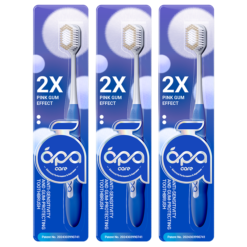 ApaCare Мягкие щетинки Широкая головка Зубная щетка для взрослых 3 шт комплект Нежный уход за деснами