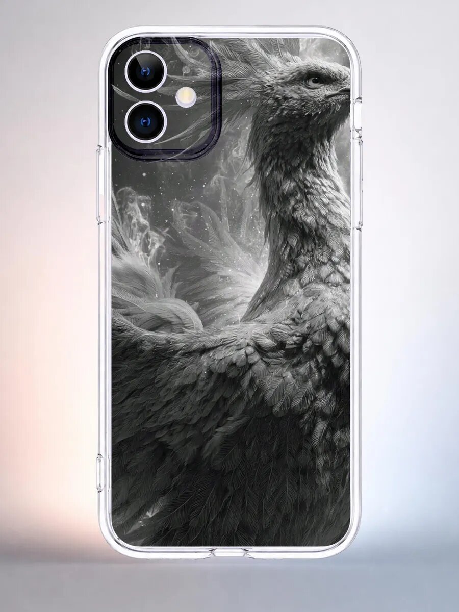 Чехол iPhone 11 птица феникс силиконовый прозрачный