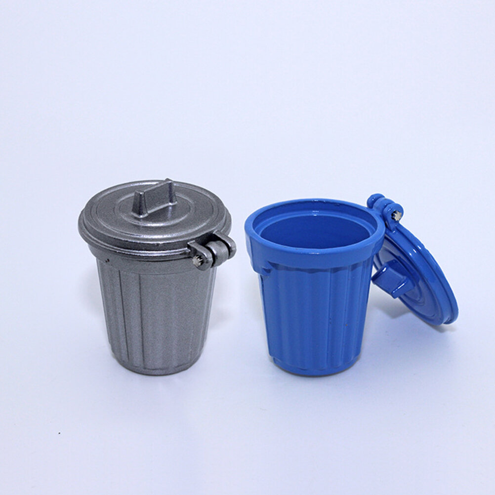 2 Штуки Мини Мусорное Ведро Миниатюрная Урна Для Дома 3x2.5Cm Синий