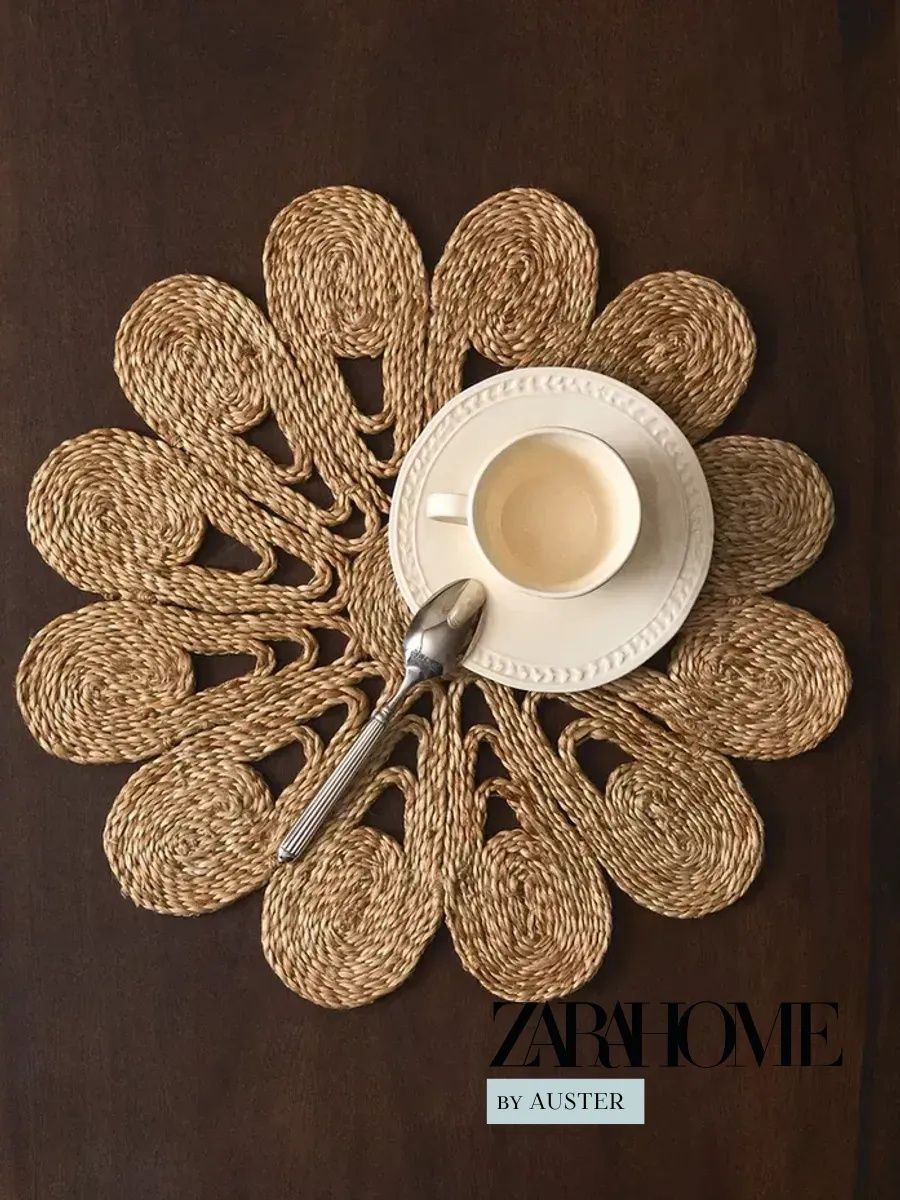 ZARA HOME Салфетка сервировочная 38x38 см 1 шт джут бежевый, сервировочная салфетка из джута, цвет light beige