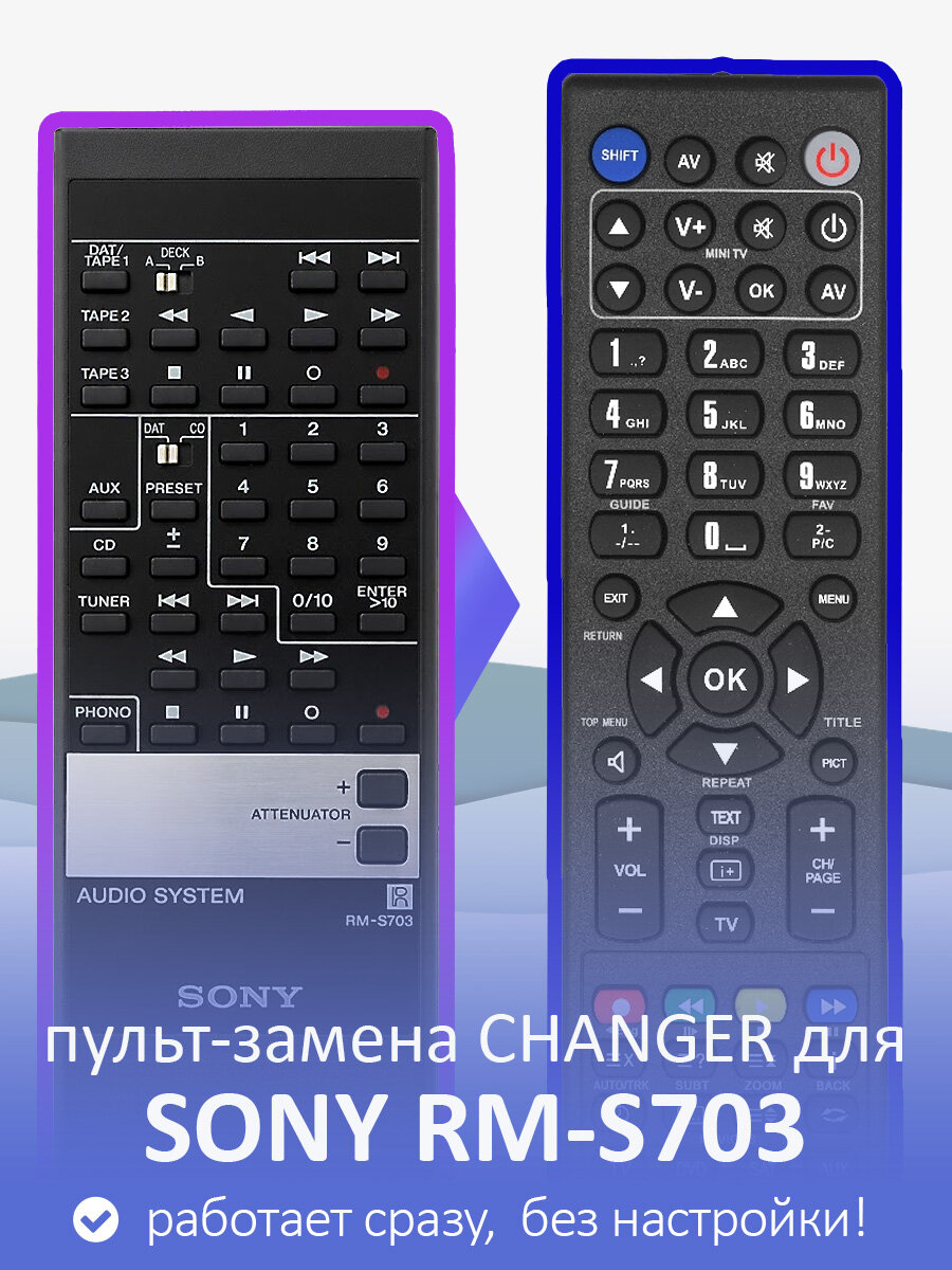 Пульт-замена для SONY RM-S703