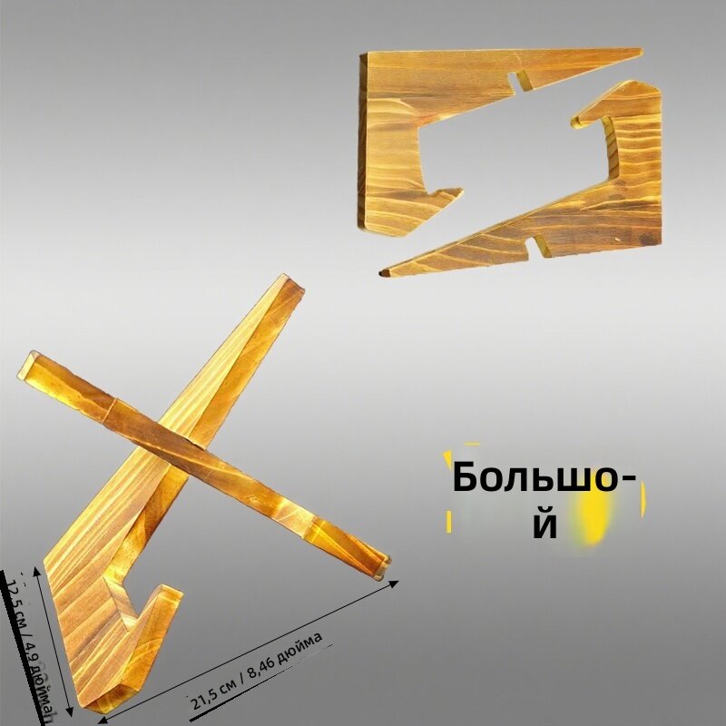 Подставка для кулинарных книг и рецептов деревянная ручная работа с держателем для телефона, размер большой