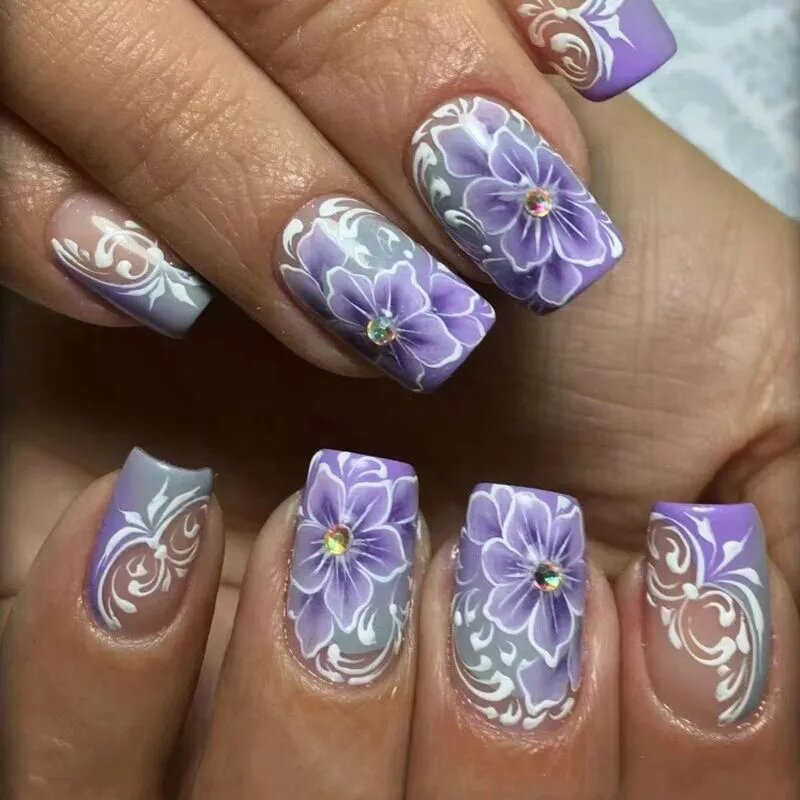 24pcs Press on Nail French конки