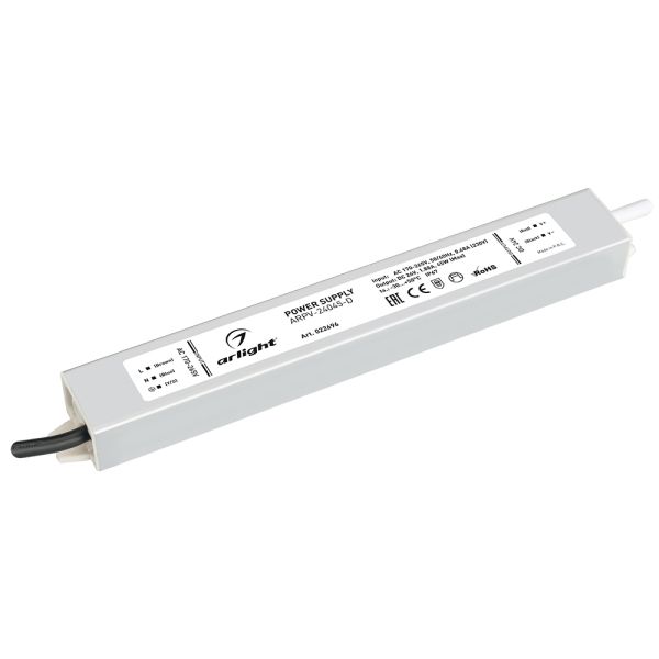 Блок питания ARPV-24045-D (24V, 1.9A, 45W) (Arlight, IP67 Металл, 3 года) 022696