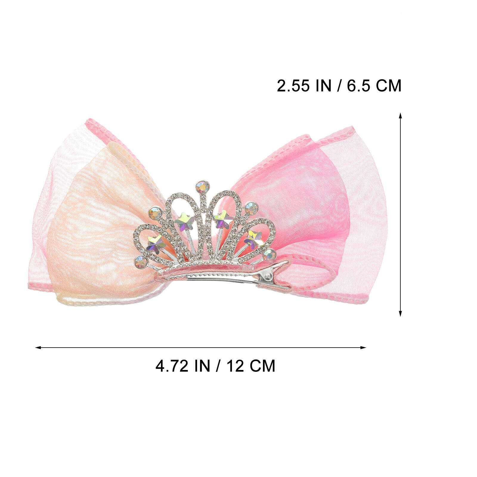 Клипсы Для Волос С Бантиком И Короной Для Девочек Размер 12X6.5Cm