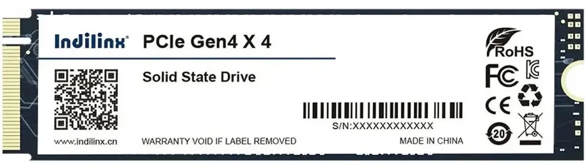 128ГБ SSD накопитель INDILINX 4XN80S M.2 2280, PCIe 3.0 x4, NVMe, M.2