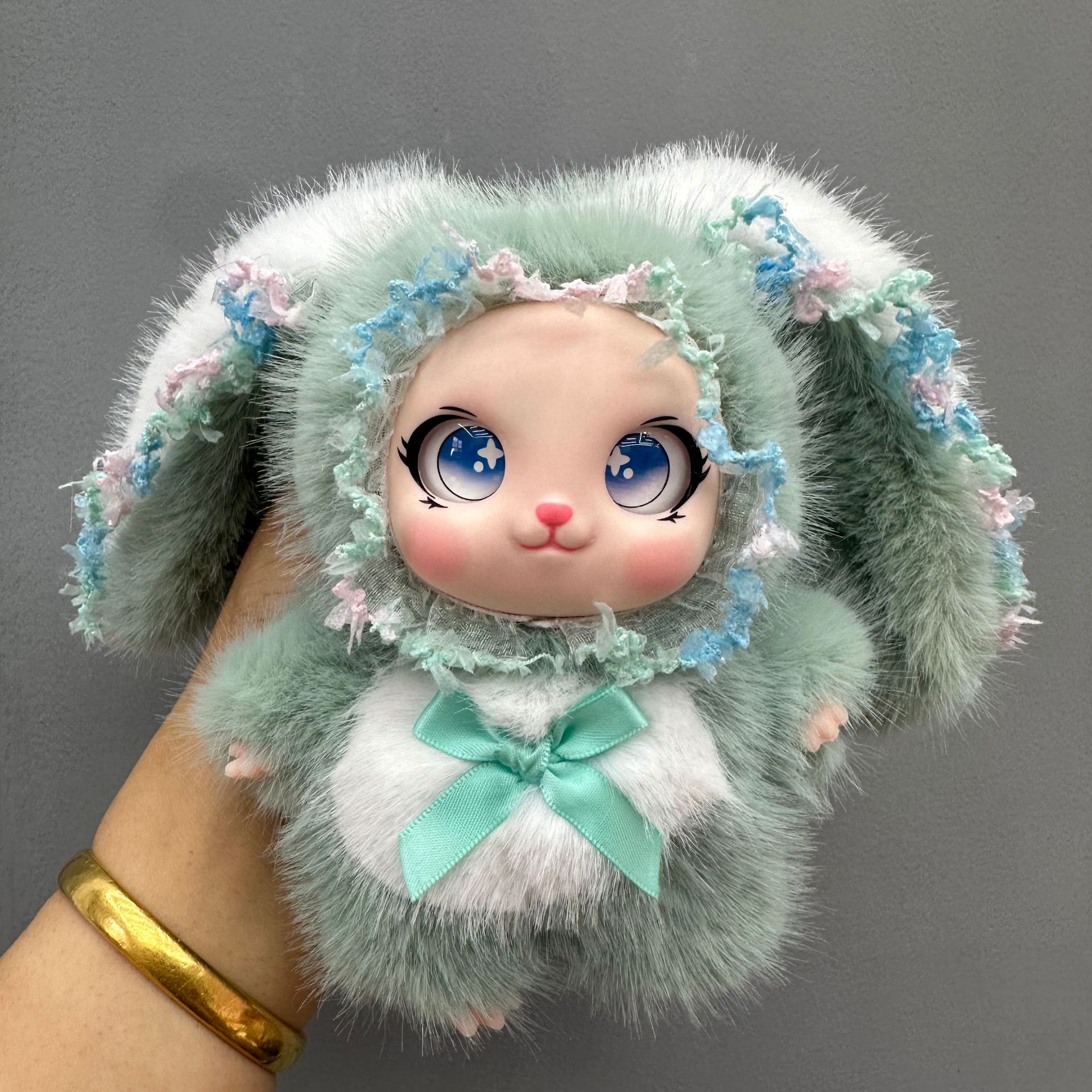 Мягкая игрушка кролик лолита 18см, брелок для сумки, серия для девочек, нежно розовый плюшевый брелок