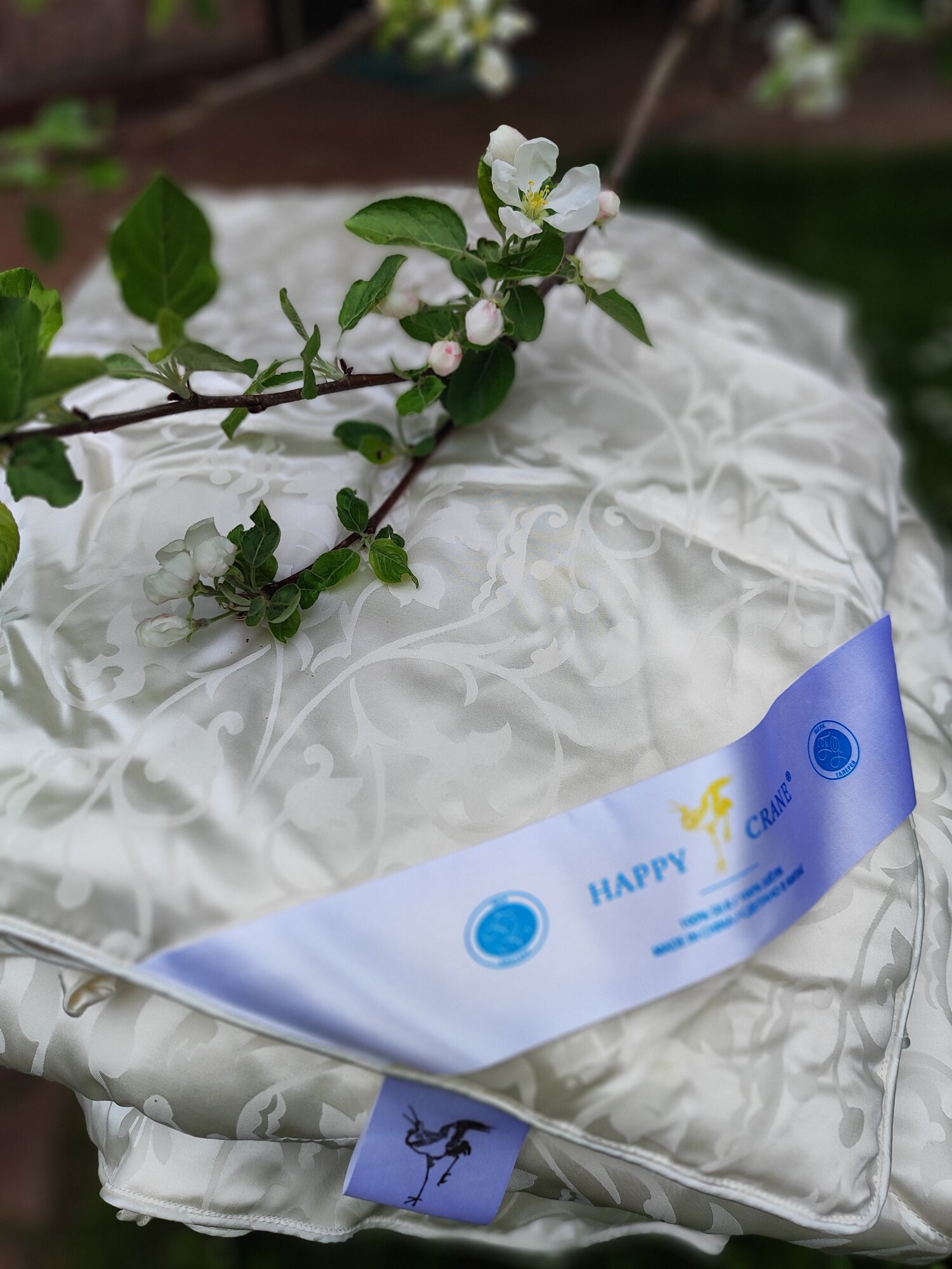 Одеяло Happy Crane, шелк, 1,5 спальное 140х200 см, вес 600 гр