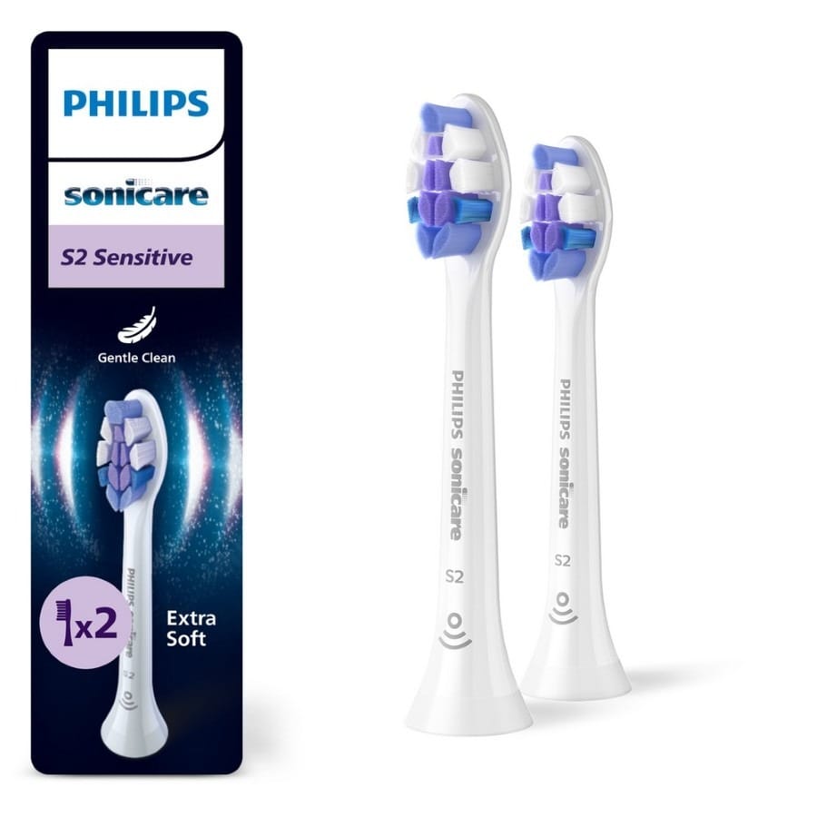 Насадка для электрической зубной щетки Philips Sonicare Sensitive S2 HX6052/87, белый, 2 шт.