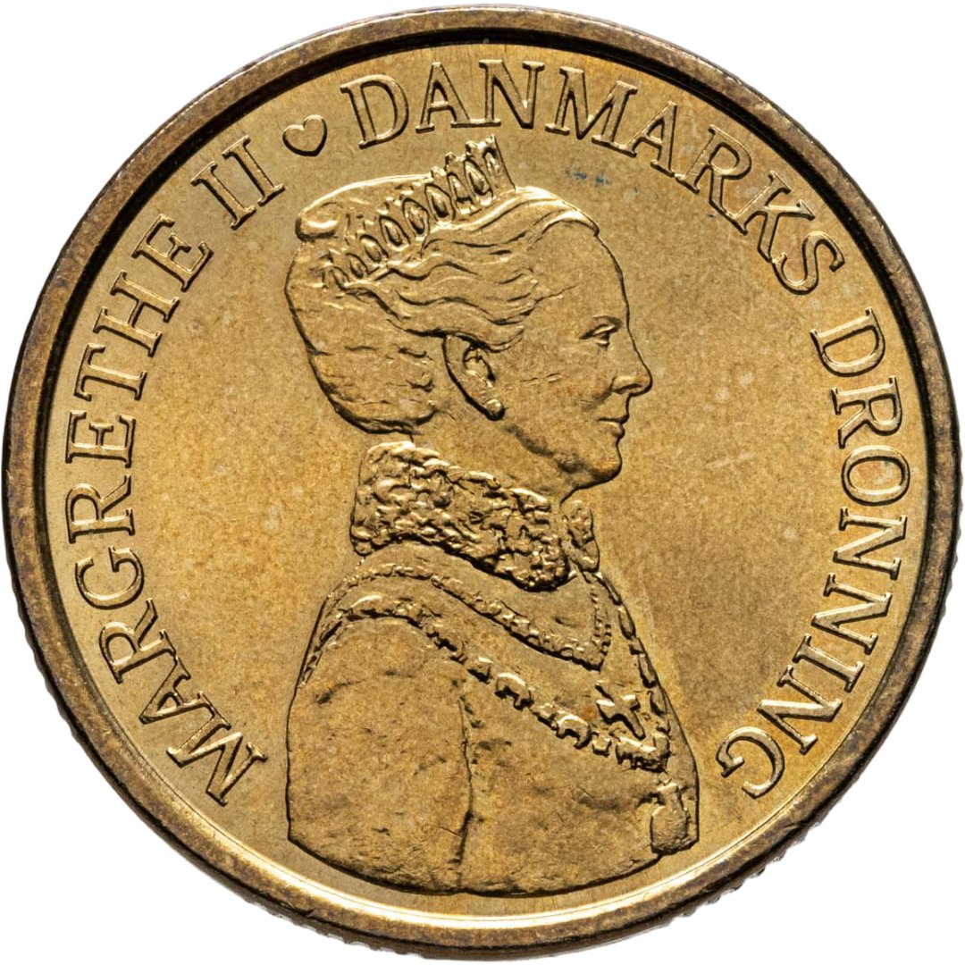 Дания 20 крон kroner 2012 "40 лет со дня коронации Королевы Маргреты II", Бронза, в сохранности UNC