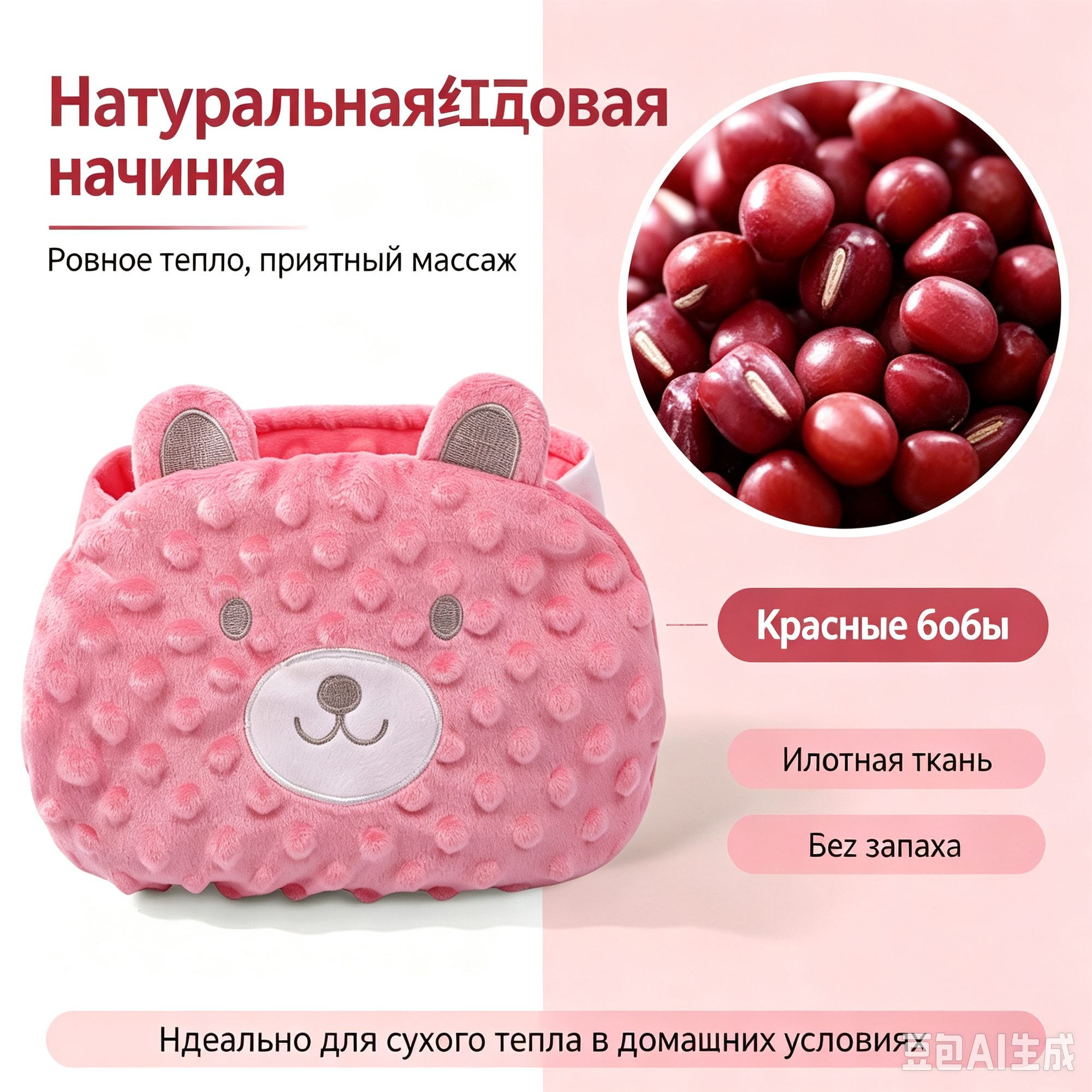 Пояс грелка для новорожденных от коликов "Мякиши" Оленёнок, с вишневыми косточками, 0+