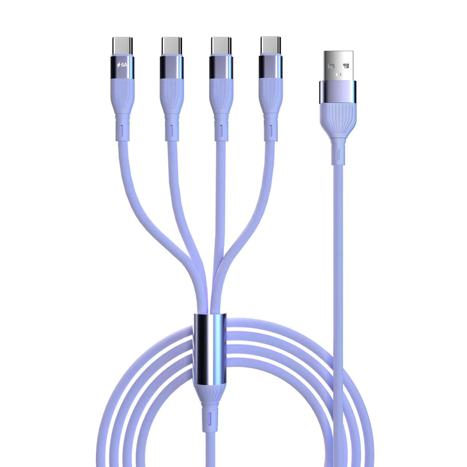 USB -тип A Male до 4 C Cable Cable Multi Charging Connector