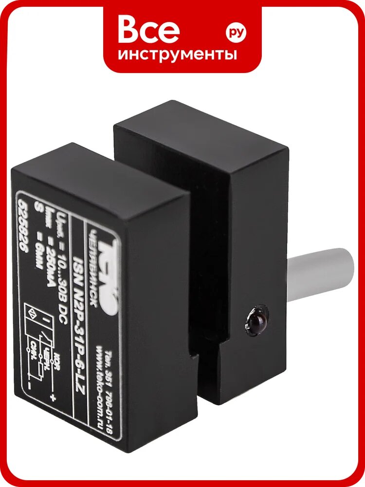 Индуктивный датчик теко ISN N2P-31P-6-LZ, Sn=6мм, корпус Пластик, 10 . 30 DC, PNP NO, IP67, подключение кабель 00-00026384