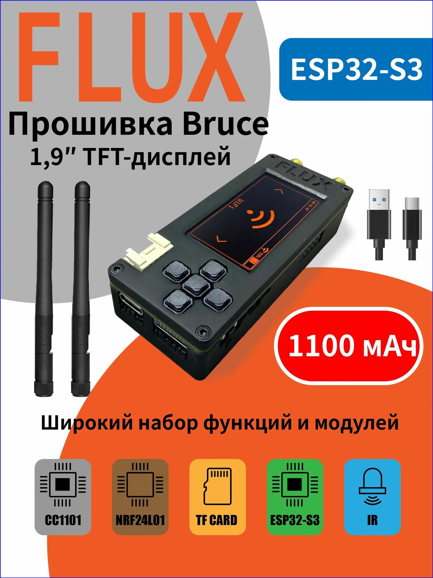 Премиум контроллер ESP32S3 FLUX-0521