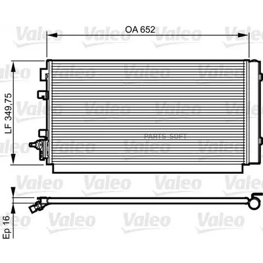 Радиатор кондиционера от официального дистрибьютора, VALEO, артикул 814187