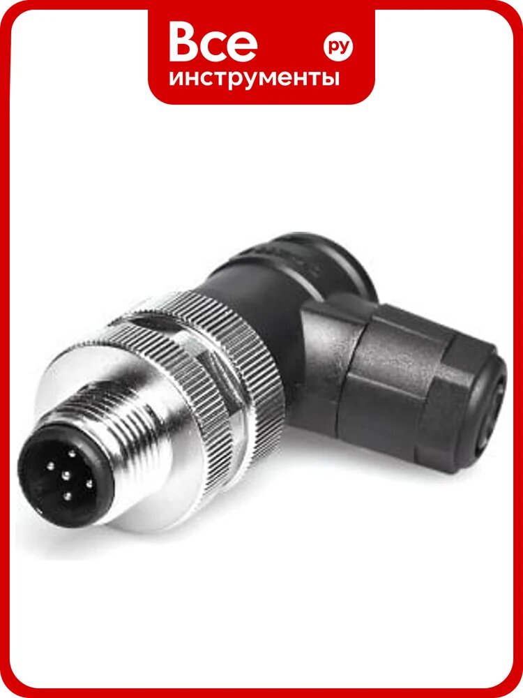 Соединитель клеммный VELLEDQ M12-M05S, Вилка, Угловой с клеммником, Пластик 5-PIN IP65125 AC/DC, 08-00024713