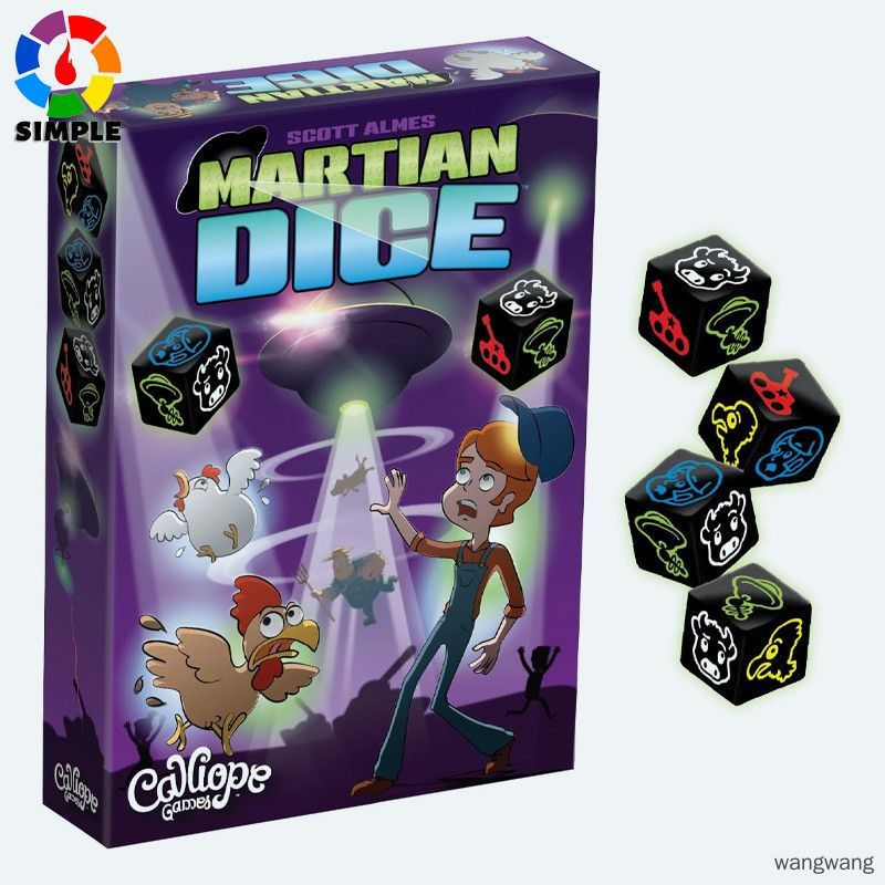 Calliope Martian Dice, Crazy Alien Invasion Game, Press-Your-Luck Dice Game for 2-6 Players Ages 8 & up Карточная игра