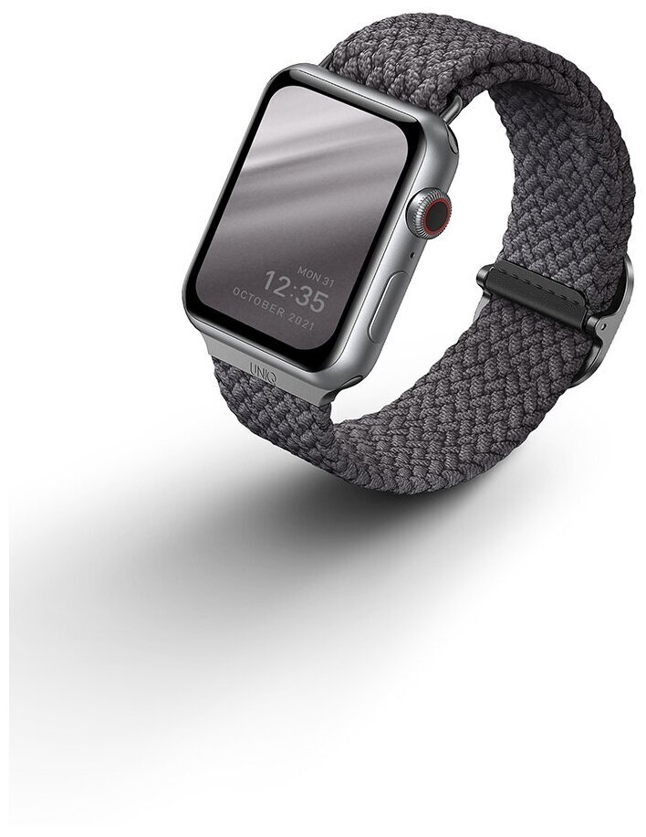 Плетеный ремень Uniq ASPEN DE для Apple Watch 49/45/44/42, цвет серая галька (45MM-ASPDEPGRY)