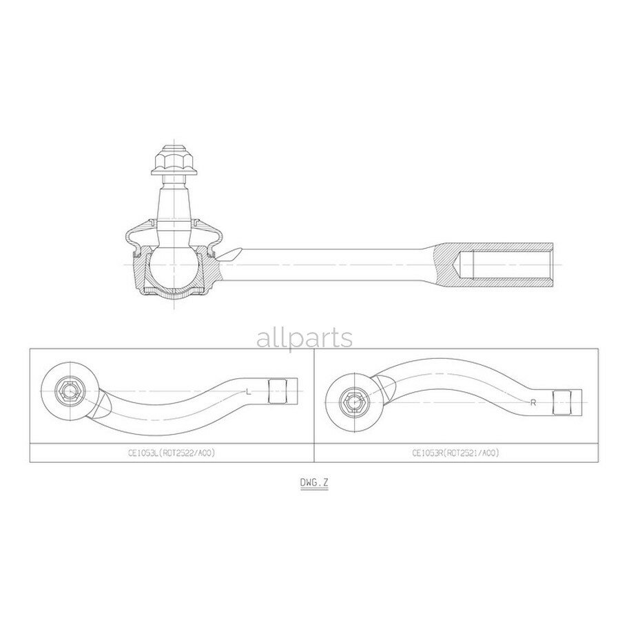 CTR CE1053R Наконечник рулевой тяги AUDI TT 2006 - 2014