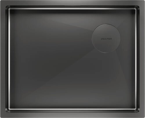 Изображение товара Мойка кухонная Paulmark Next-Skew PM885444-GM металлическая, 54x44, прямоугольная, мойка для кухни, под столешницу