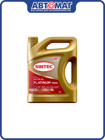 Моторное масло SINTEC Platinum 7000 5W-40 (4л) SINTEC SIN-5W40-A3B4-4L