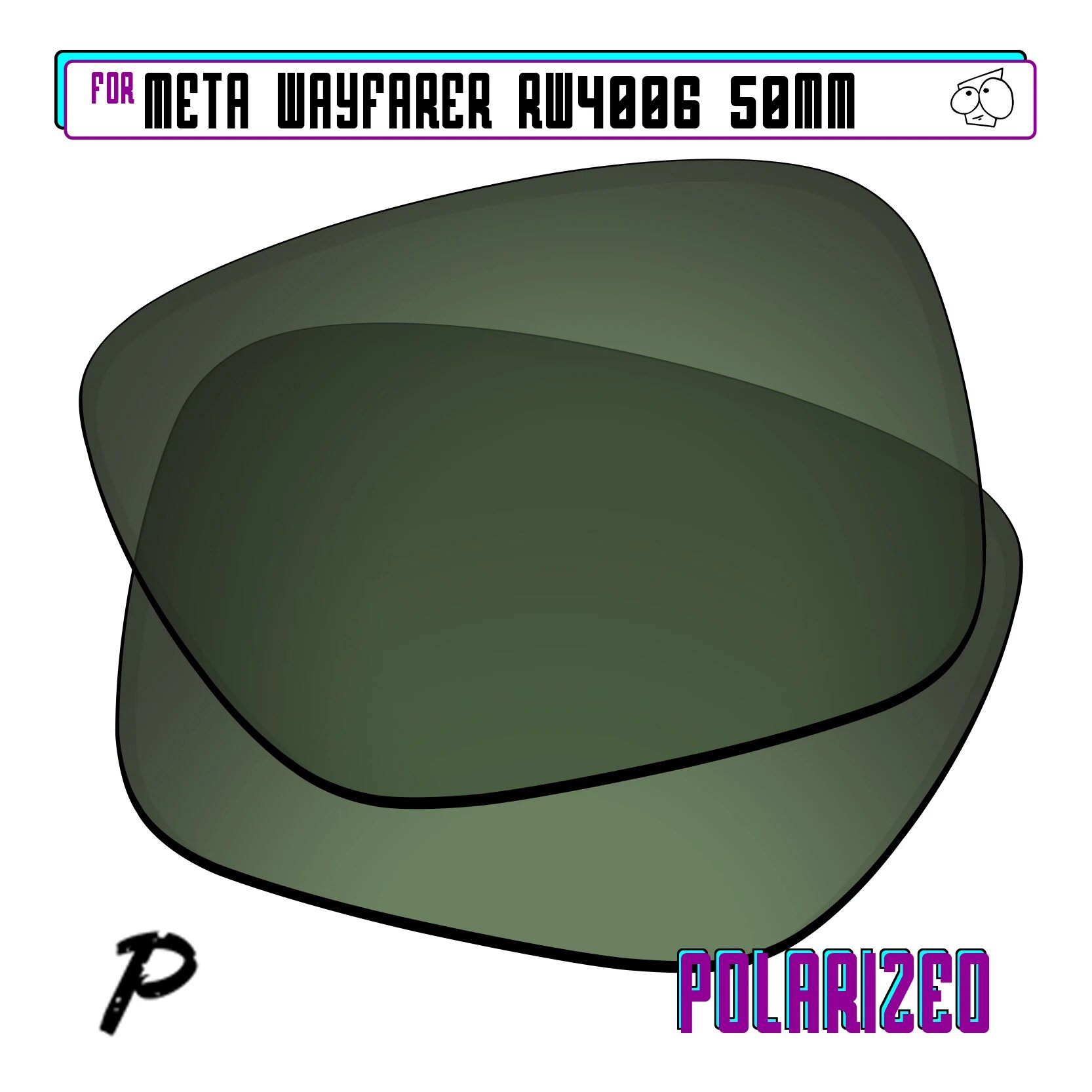 Линзы SunglassDoctor Ray-Ban Meta Wayfarer Grey Green P