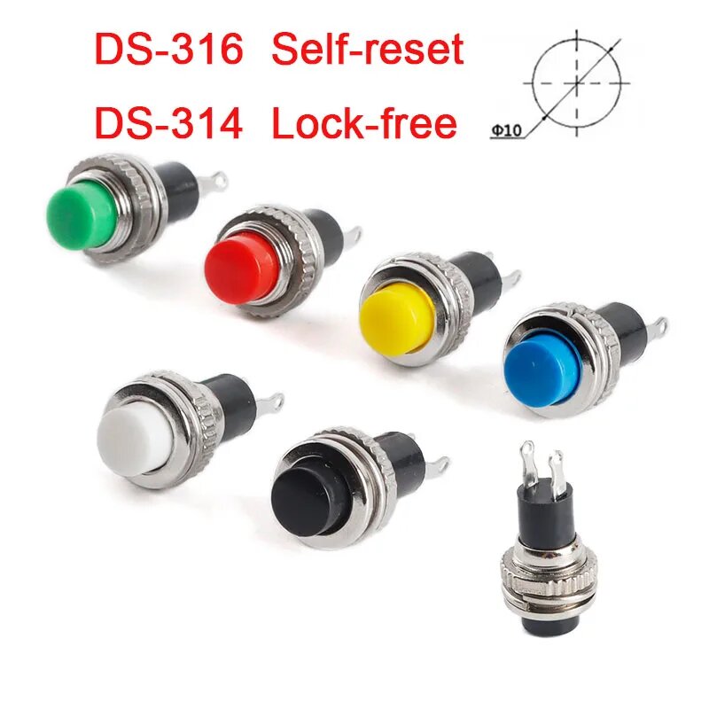 Переключатель дверного звонка Красный, DS316 self-reset