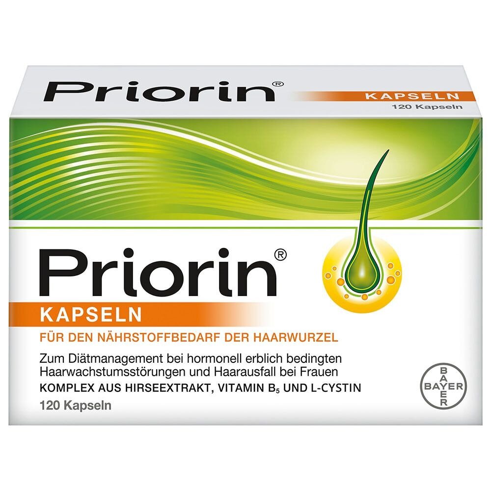 Priorin капсулы для волос, 120 штук, экстракт проса, витамин B5, L-цистин