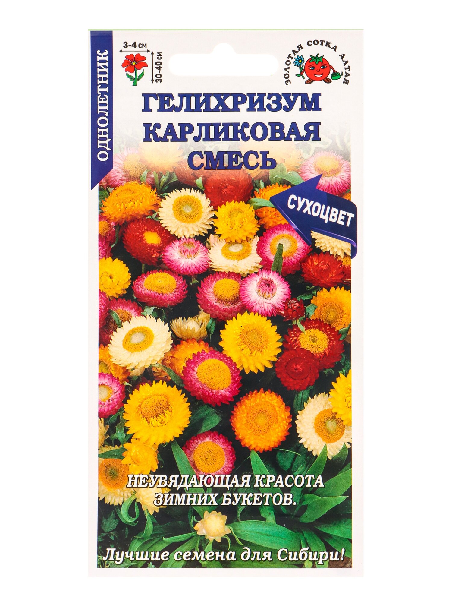 Семена Гелихризум Карликовая смесь. 6 упаковок