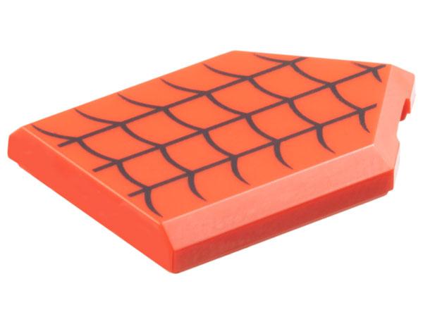 Деталь Lego 22385pb320 Tile, Modified 2 x 3 Pentagonal with Black Curved Lines / Spider Web Pattern